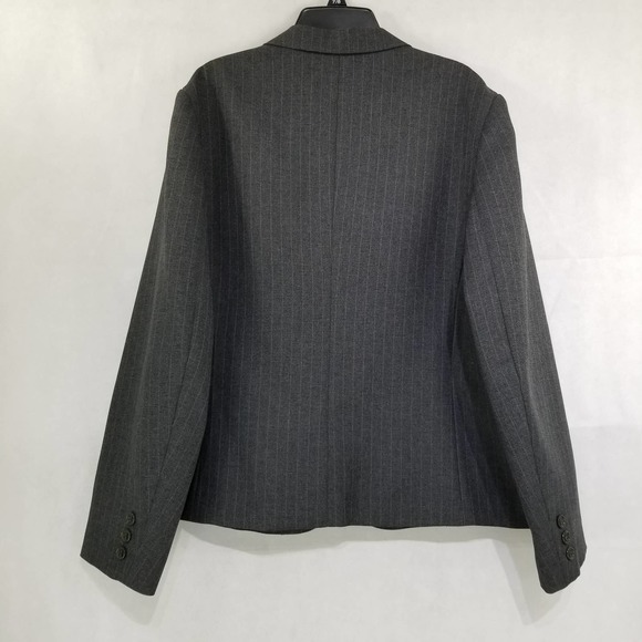 Haberdashery Pin Stripe Blazer Gray Size 16 Women's Lined - Picture 8 of 10